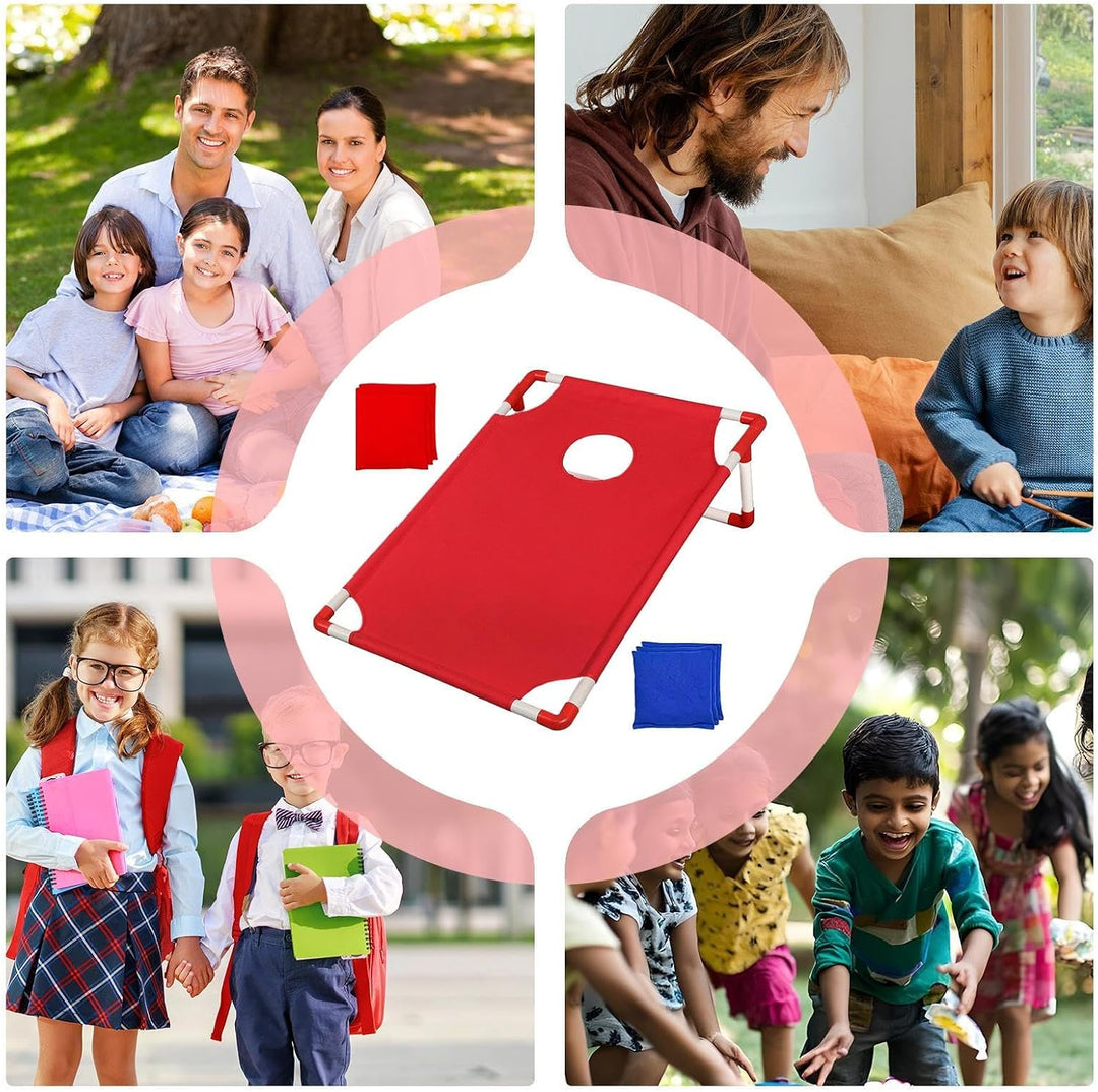 Bean Bag Wurfspiel Set, Cornhole Board Spielzeug mit 6 Bohnensäcke Garten Spielzeug Partyspiele Stra