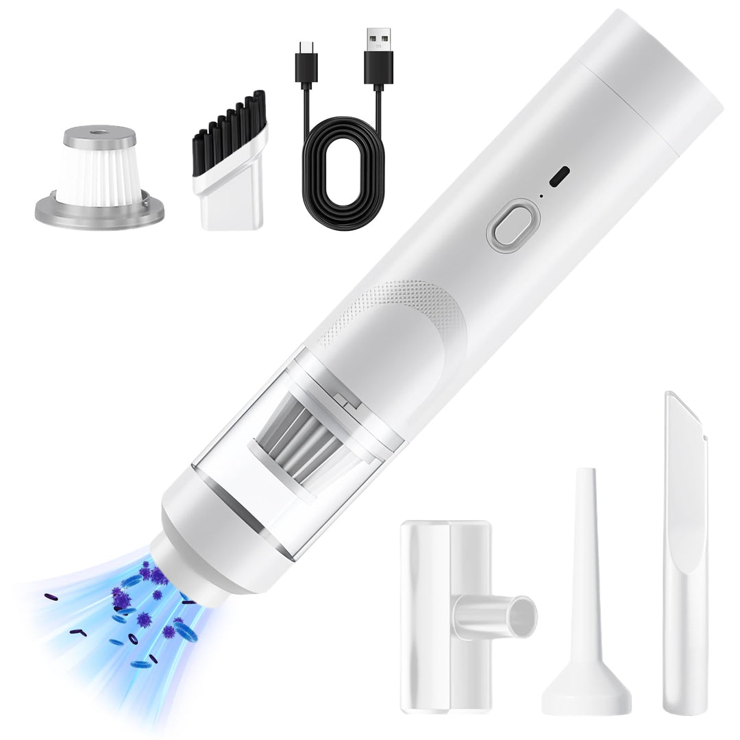 BYZESTY Handstaubsauger, Autostaubsauger, Mini Staubsauger, 9000pa Akku Handstaubsauger Mit USB-C Sc