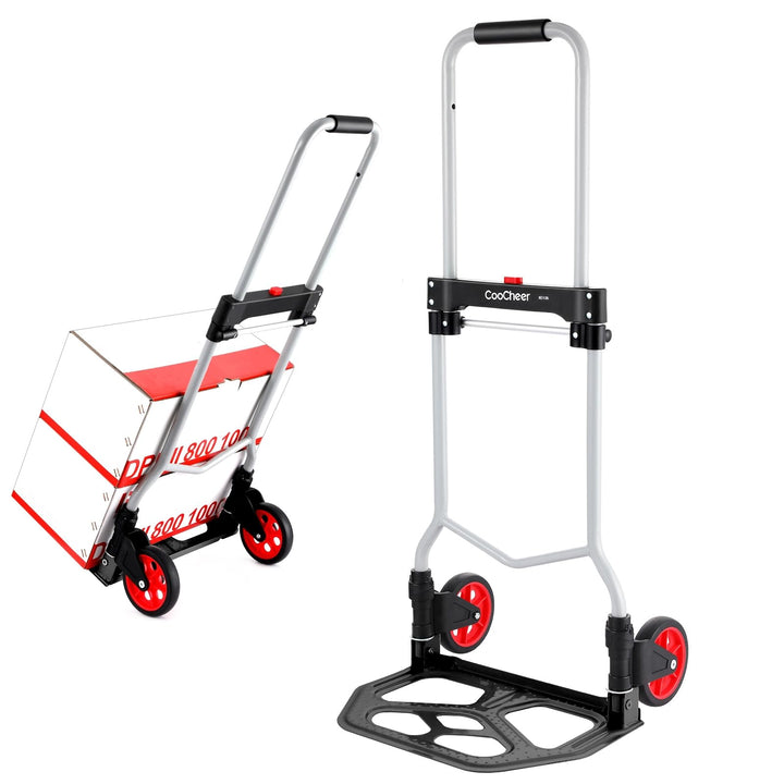 Alu Sackkarre Klappbar, Klappwagen Transportkarre Tragkraft 120 kg, Gepäckwagen mit ausziehbarem Gri
