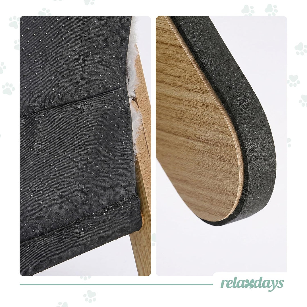 Relaxdays Katzenbett flauschig, erhöhter Katzenhängesessel, grau/Natur, grau