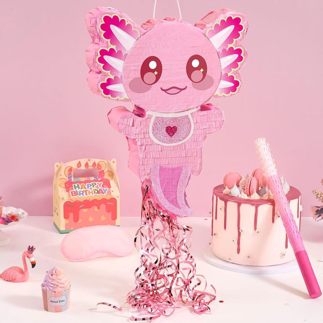 WERNNSAI Axolotl Pinata – Rosa Fisch Cartoon Reptilien für Party Deko, Axolotl