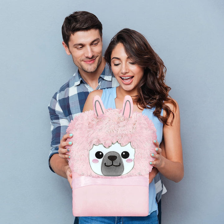 iyoimono Rosa Lama Alpaka Tragbare Decke Lama Alpaka Geschenke Sofadecke Kuscheldecke Lama Alpaca We