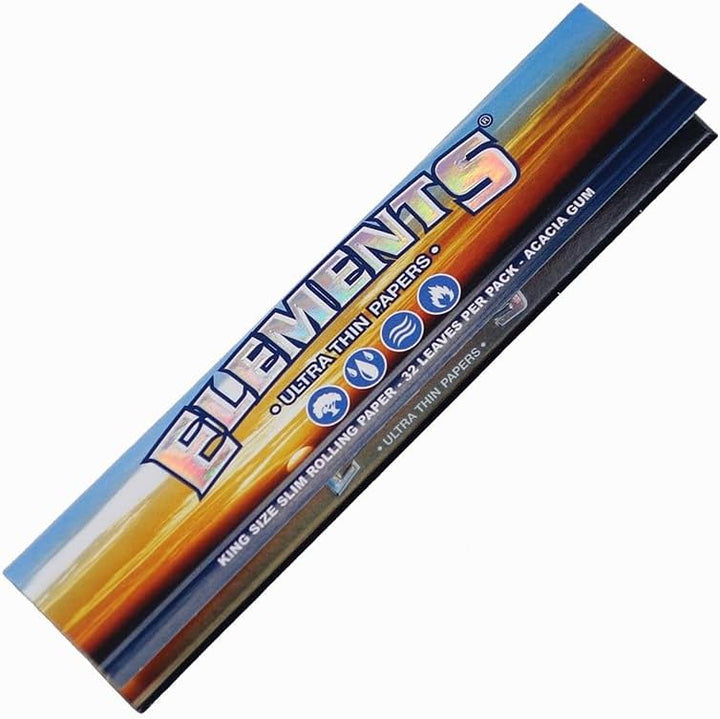 Elements King Size Slim Papers Blättchen aus Reis Rolling Paper NEU! 10 Boxen (500 Booklets)