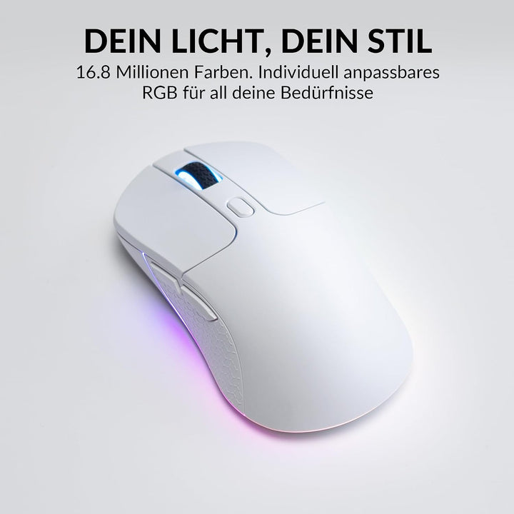 Keychron M3 programmierbare kabellose Maus, 2,4 GHz/Bluetooth 5.1/USB-C-Anschluss, 26000 DPI, PAW339