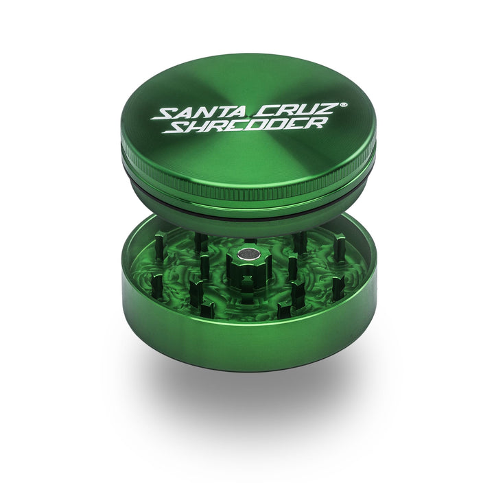 Santa Cruz Shredder Kräutermühle aus Metall, gerändelt, für stärkeren Halt, 2-teilig, 6,9 cm, Grün,