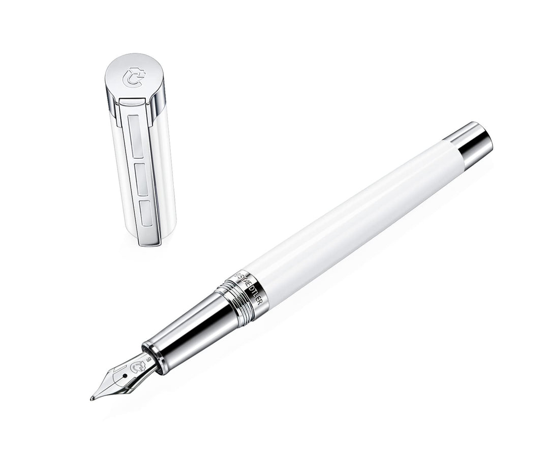 STAEDTLER Initium Resina Füllhalter, weisses Edelharz, B, Made in Germany, mit edler Geschenkverpack