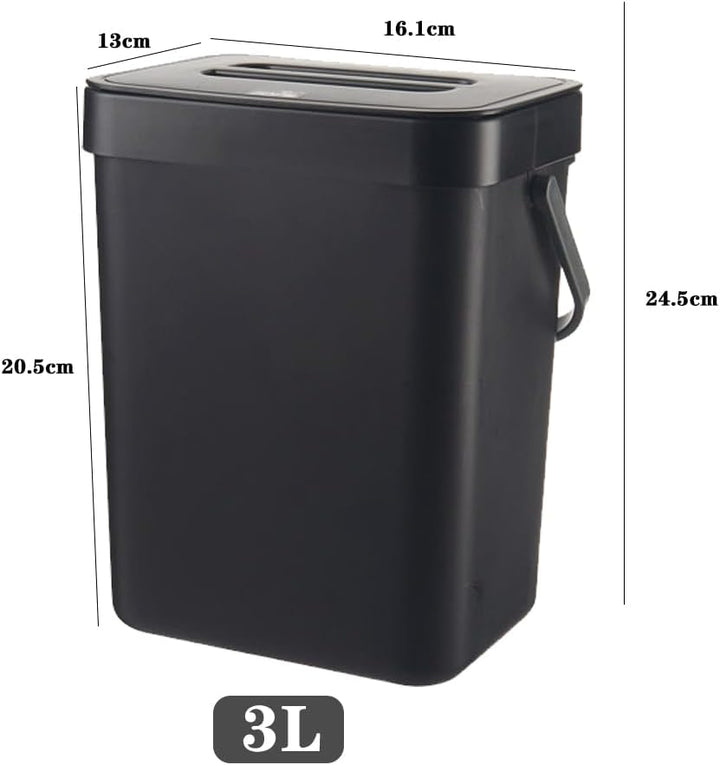 Biomülleimer, 3L Abfalleimer Mit Deckel, Komposteimer Küche, Windeleimer Geruchsdicht, Aufhängen Kom