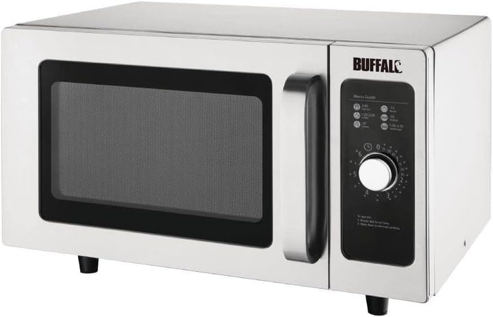Buffalo 1000W Gewerbliche Mikrowelle 25 Liter, Edelstahl, 13A, manueller Drehregler, für den profess