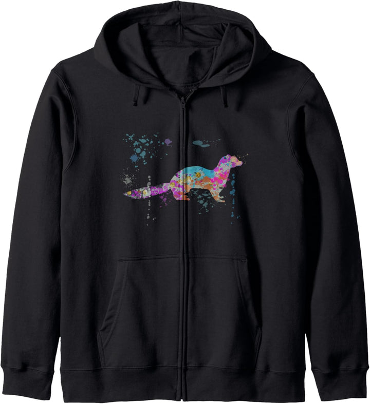 Otter Bunte Aquarell-Silhouette Otters Kapuzenjacke