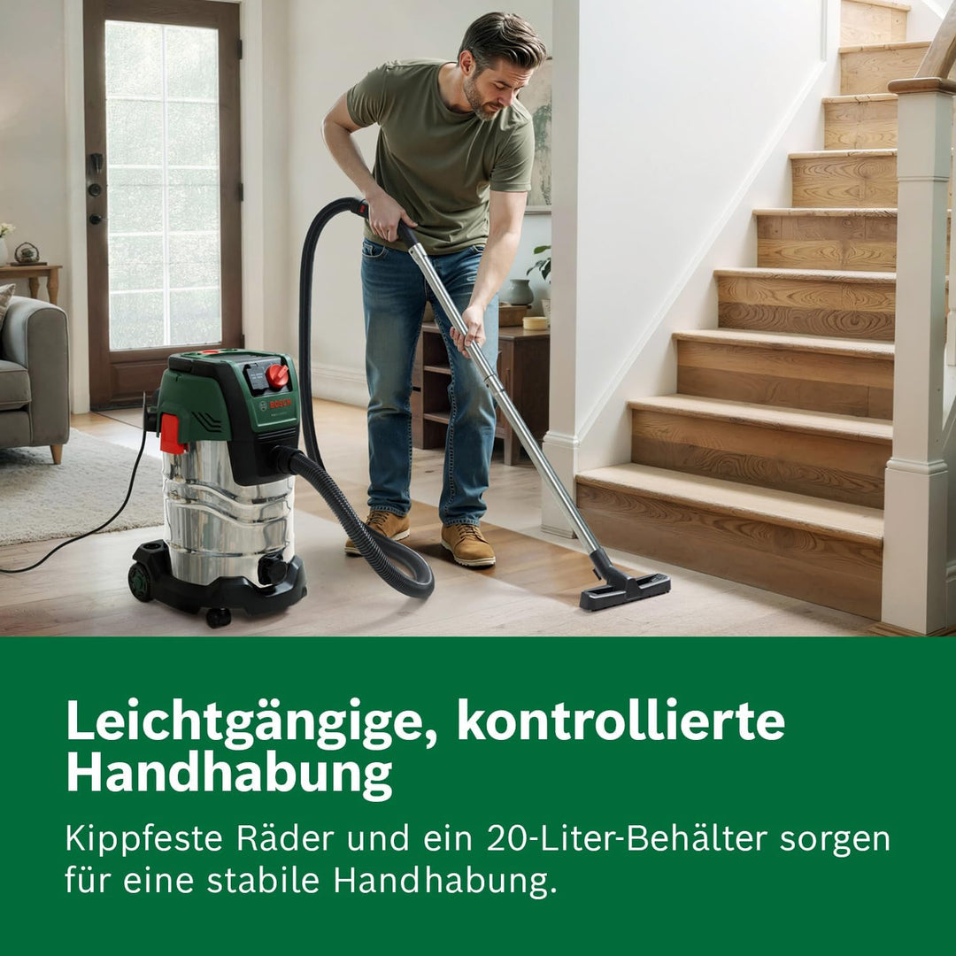 Bosch kabelgebundener Sauger PAS30-240PRS (Verlängerungsrohre (Edelstahl), Schlauch 2,2 m, Griff-/Wi