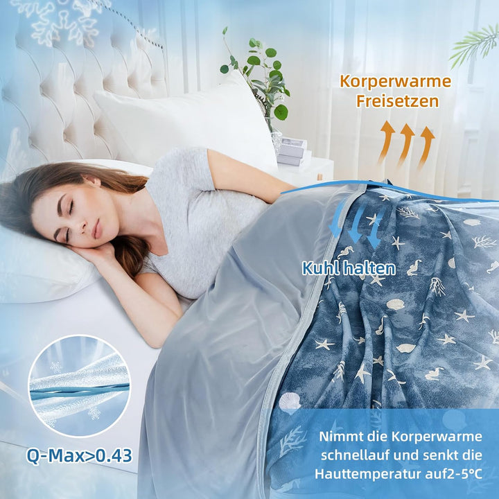 WONGS BEDDING Kühldecke Sommerdecke mit Japanische Arc-Chill Q-Max 0,43 Kühlfasern, Kühlende Decke f