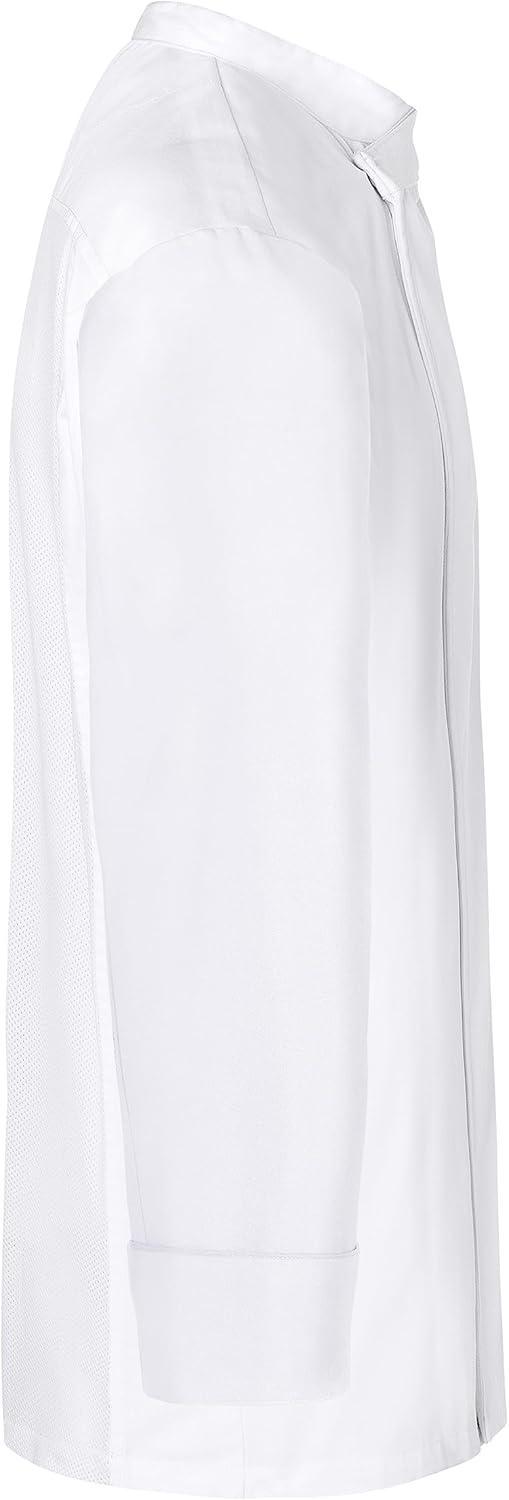 Karlowsky Langarm Überwurf-Kochhemd Basic Damen Herren Unisex 65% Polyester / 35% Baumwolle XS Weiss