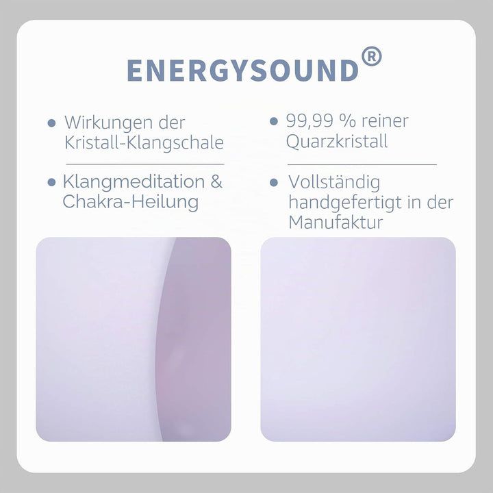 ENERGYSOUND Kristallquarzschale 20,3 cm 432 Hz F Herz Chakra Quarz Kristall Klangschale + Tasche