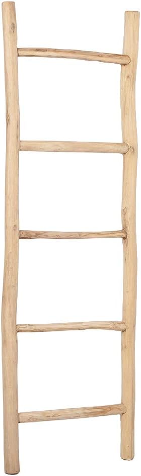 KEPALA Deko-Leiter 150 cm, Teak Handtuchhalter, Natural 150 cm Höhe, 150 cm Höhe