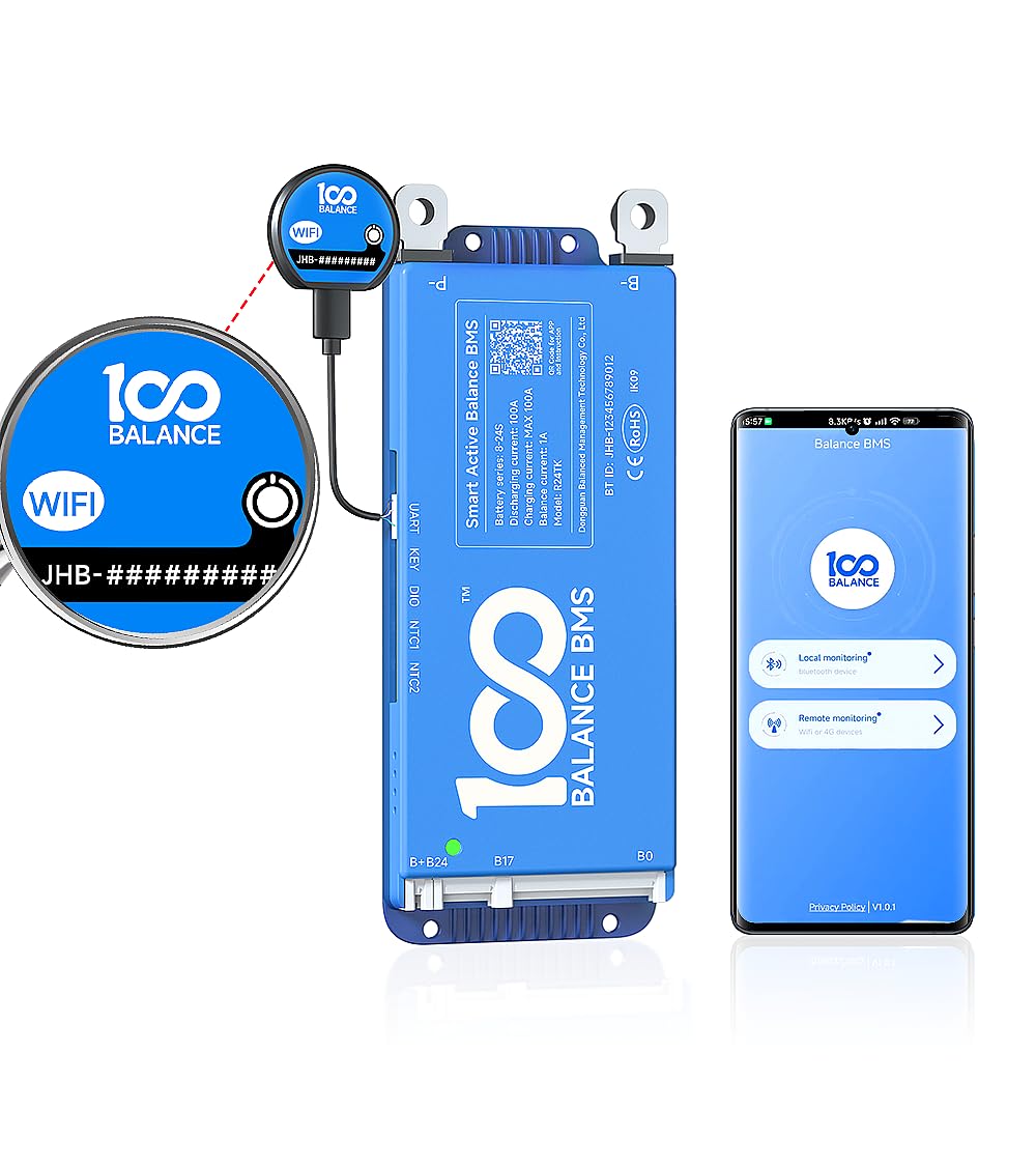 100BALANCE Smart Active Balancing Protection Board Eingebautes Bluetooth Externes WiFi-Modul Lade- u
