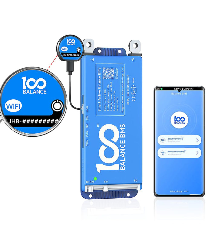 100BALANCE Smart Active Balancing Protection Board Eingebautes Bluetooth Externes WiFi-Modul Lade- u