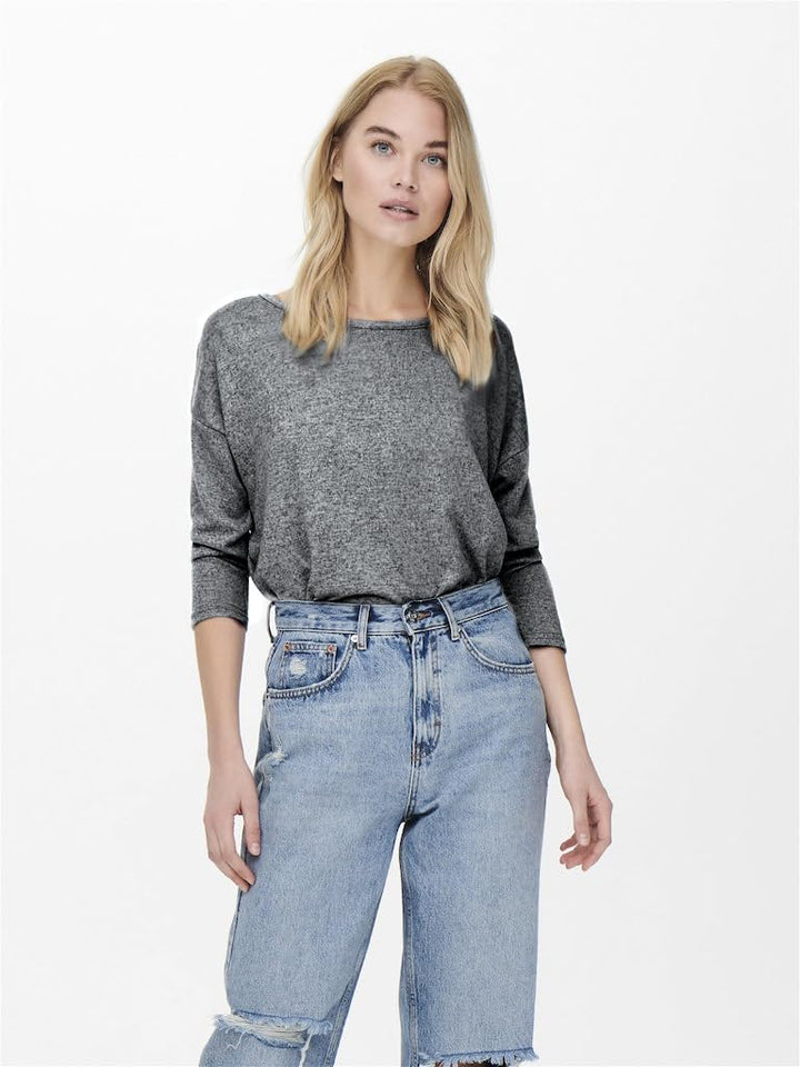 ONLY Female Top ONLELCOS Top XS Grau (Medium Grey Melange), XS Grau (Medium Grey Melange)
