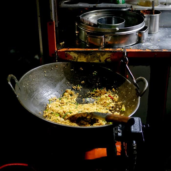 Wok 30 cm Ø mit 2 Griffen und rundem Boden für Gas Herd Induktionsmulde Grill Gastronomie Wokpfanne
