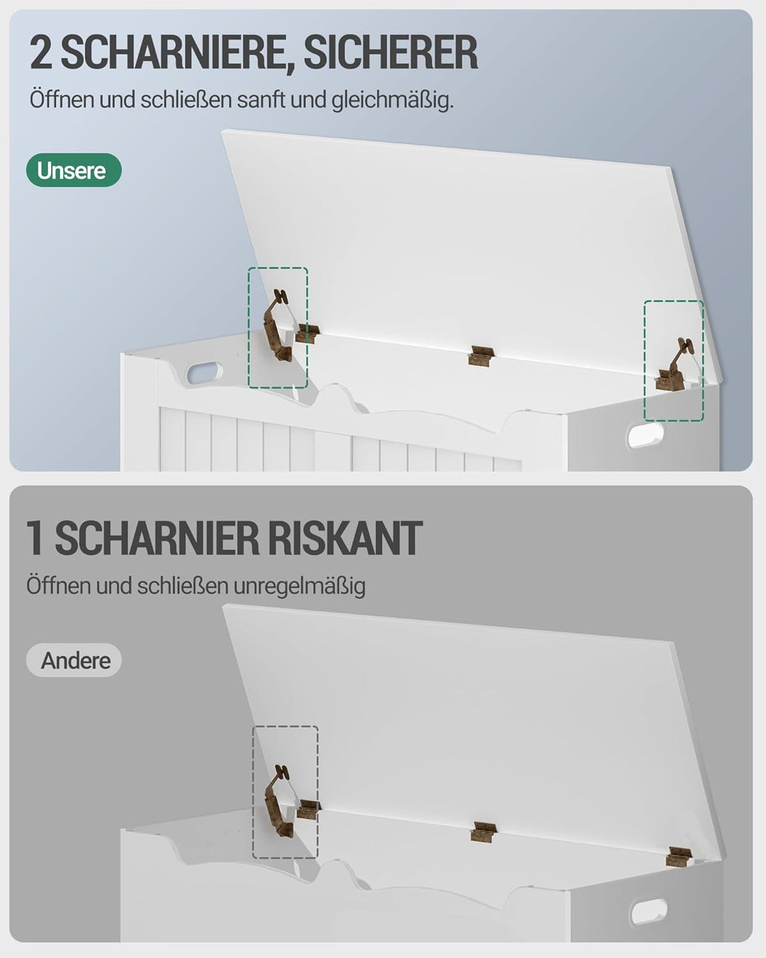 Hzuaneri Schuhbank, Sitzbank mit Stauraum, Sitztruhe, 2 Sicherheitsscharniere, Aufbewahrungsschrank,