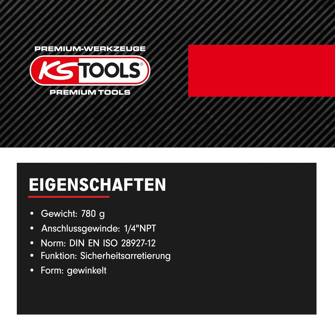KS Tools Druckluft Winkelschleifer 515.5420 6mm I Druckluftschleifer mit Drehzahl-Regulierung I Für