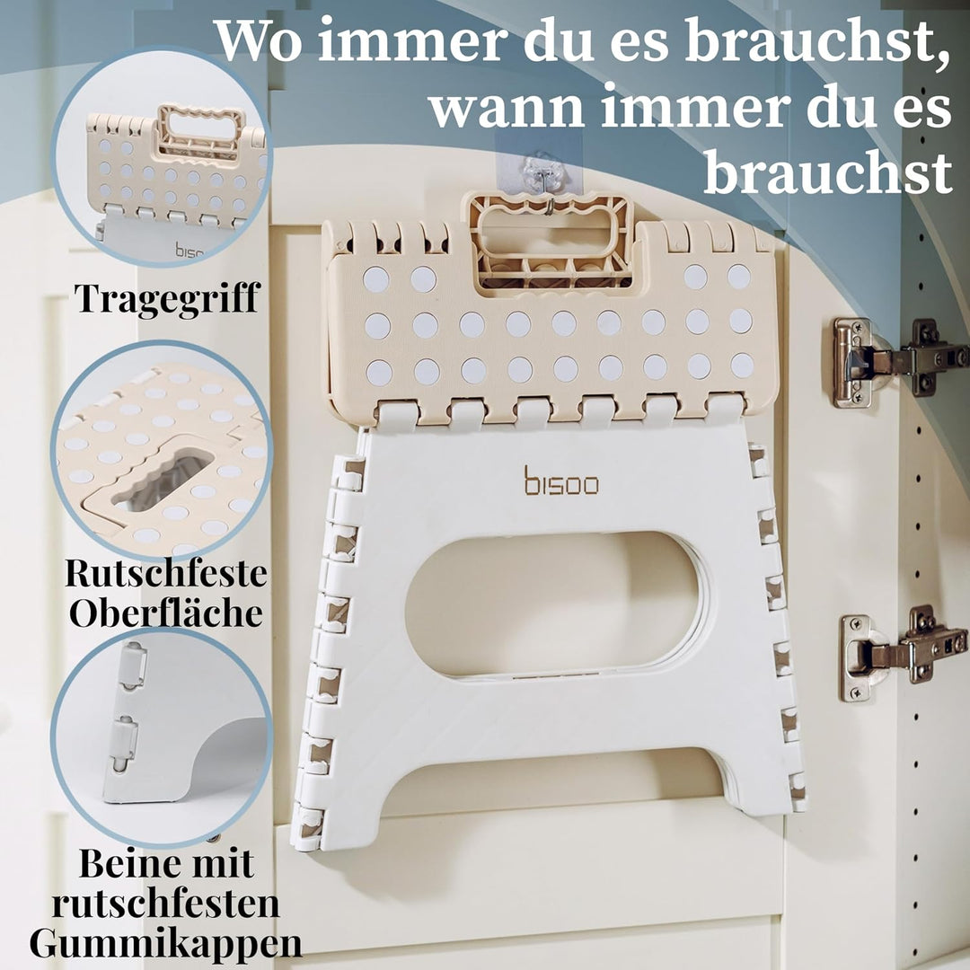 Bisoo Tritthocker Kinder Klapphocker 22 cm, Toilettenhocker, Bad, WC, Creme Creme 22 cm 1, Creme 22