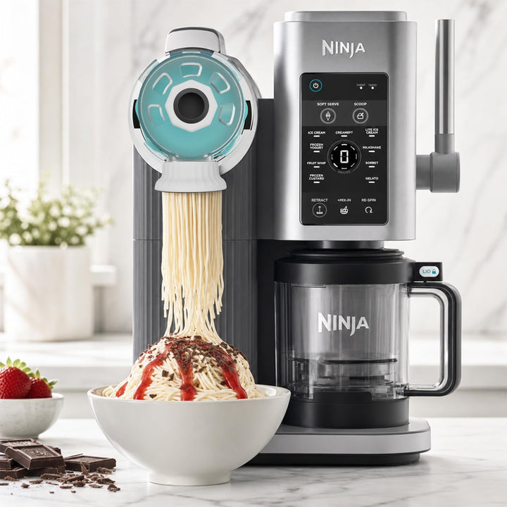 2 Stück Swirlyzer Spaghetti-Eis-Aufsatz für Ninja Creami Swirl, (Weiss), Weiss