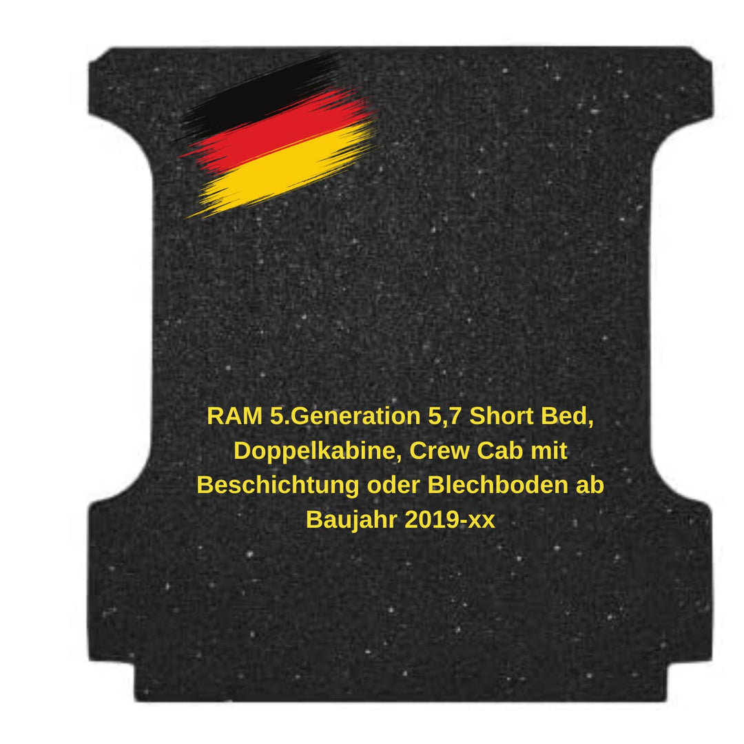 aruma® Antirutschmatte Laderaummatte massgeschneidert kompatibel für Dodge RAM 5.Generation 5,7 Shor