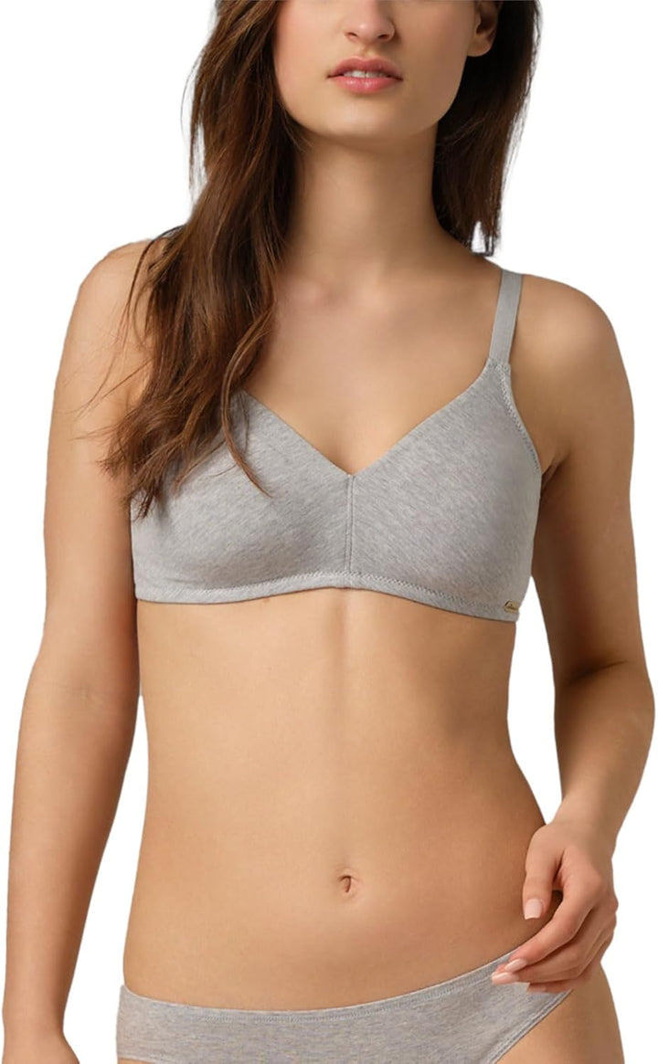 Comazo Earth Damen Soft BH ohne Bügel 1732764, 70A Grau-melange