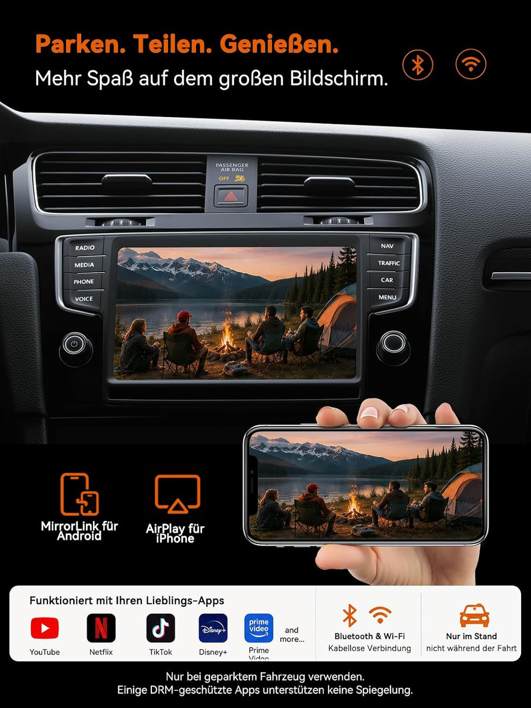 4-in-1 Wireless CarPlay Adapter für AirPlay MirrorLink Bildschirmspiegelung