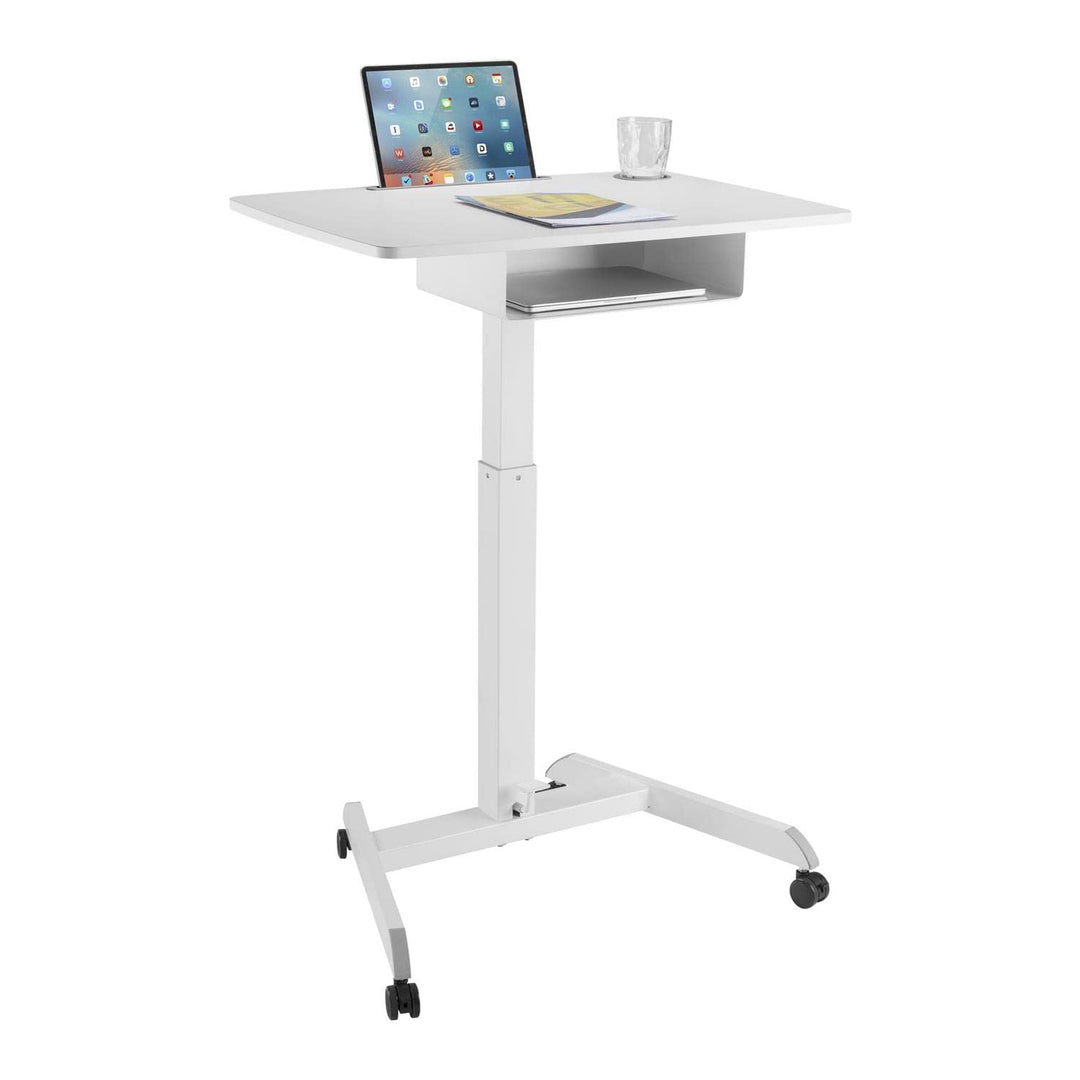 Maclean MC-903 Höhenverstellbarer Laptoptisch mit Rollen und mit Einer Schublade Sitz-steh-Schreibti