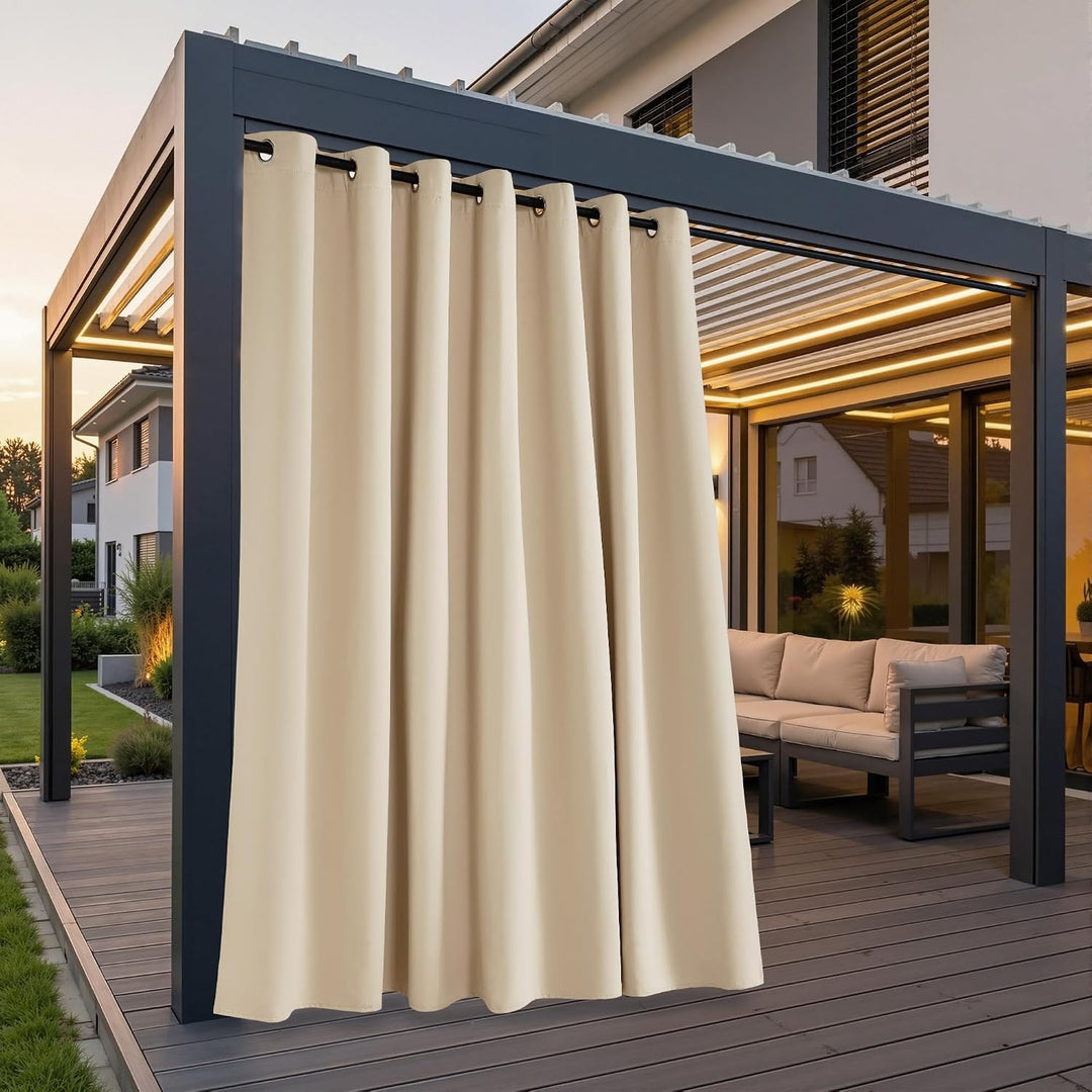PONY DANCE Outdoor Gardinen Wetterfest 1er Set H 213 x B 254 cm Sonnenschutz &amp; Sichtschutz Balkon Vo