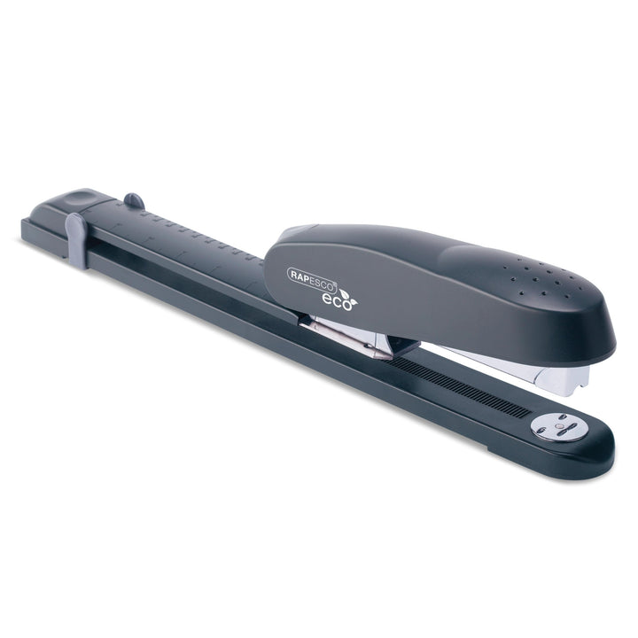 Rapesco R79026A3 790 Langarm Heftgerät, Typ 24/6mm oder 26/6mm, Frontladung Schwarz, Heftgerät