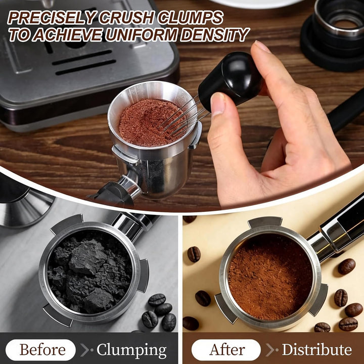 Coffee Distributor, Doppelköpfig Espresso Tamper Set 58 mm, 4 Stk