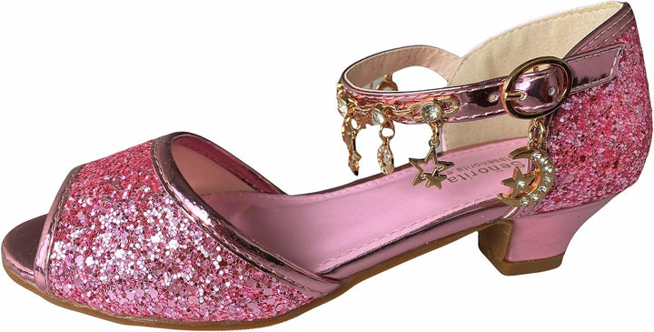 La Señorita Kinder Schuhe - Prinzessin Schuhe Mädchen - Brauts Schuhe - halb offenen 35 EU Dark Pink