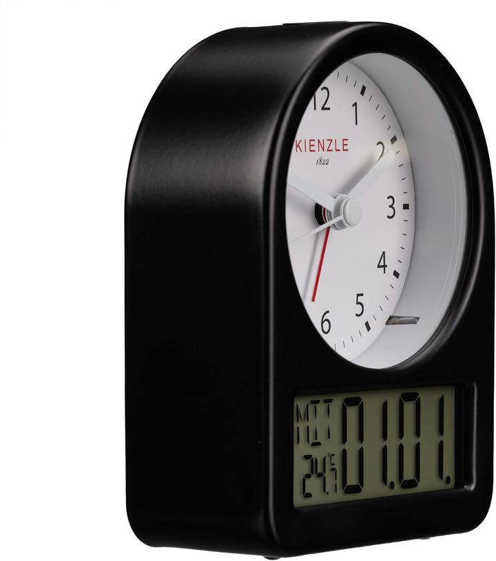 Kienzle Retro Wecker analog mit Digitaldisplay und stabilem Metallgehäuse