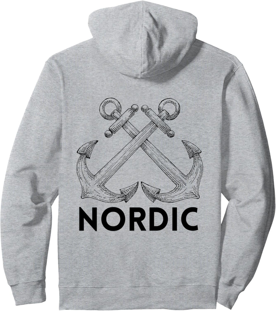 NORDISCH mit Anker, nautisches Segler Kapitän Skipper Pullover Hoodie