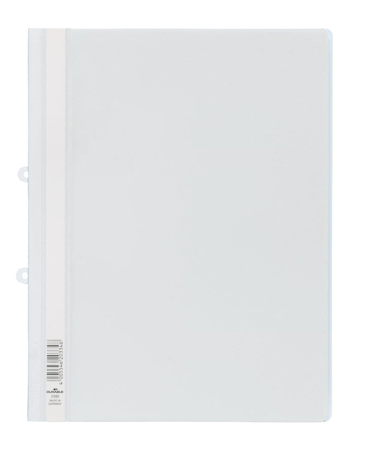 Durable Sichthefter mit Abheftschieber, überbreit, weiss, 25er Packung, 258002, weiss