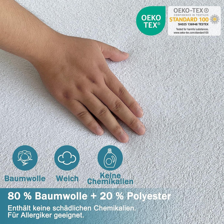 Wasserdichter Matratzenbezug 80x200x16cm mit Reissverschluss 80x200cm 16.0 Zentimeter, 80x200cm 16.0