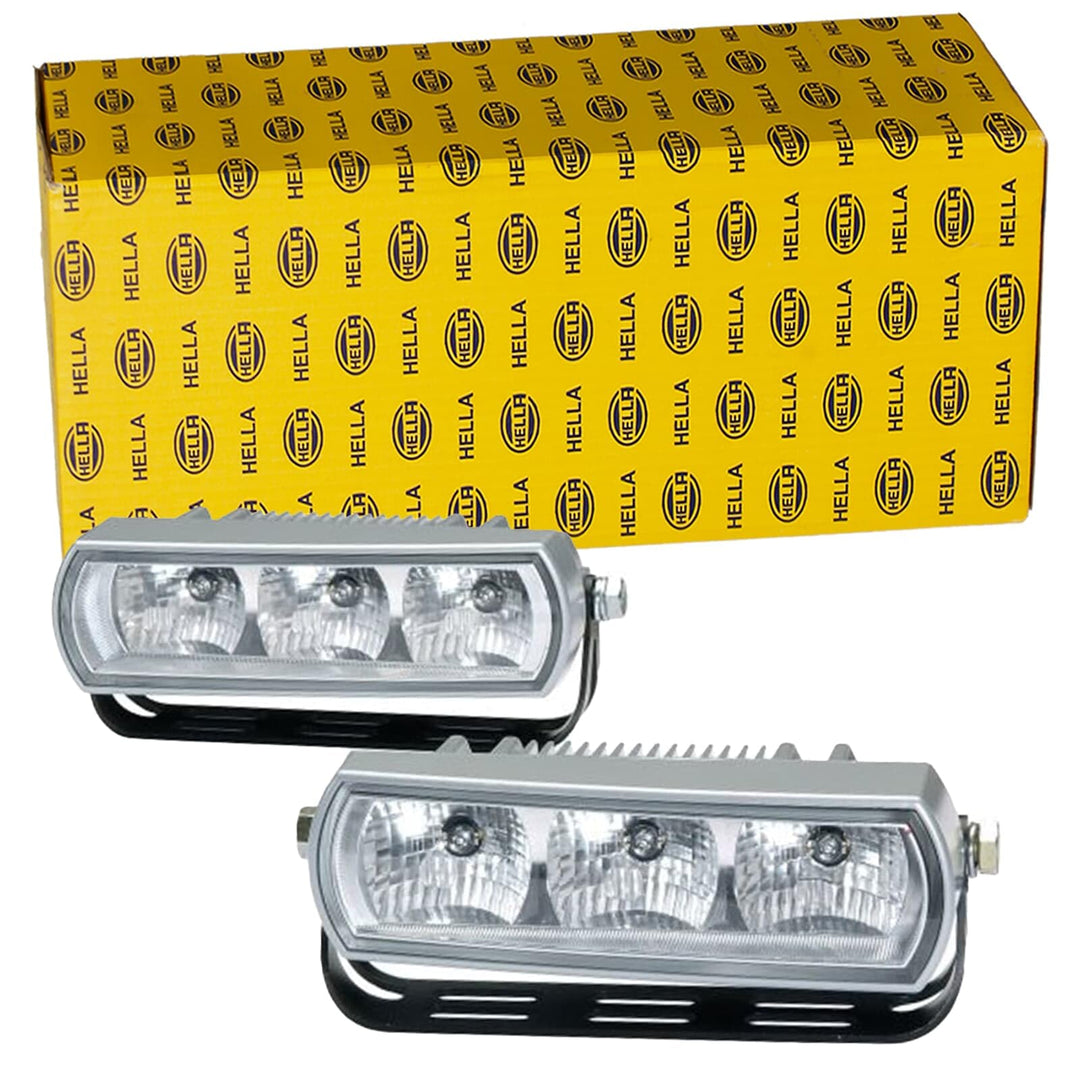 HELLA - LED-Tagfahrleuchtensatz - 24/12V - Anbau - Lichtscheibenfarbe: glasklar - Kabel: 1800mm - Fa