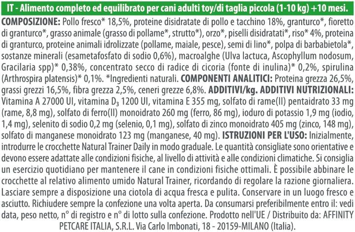 Natural Trainer Small&amp;Toy Hundefutter für Erwachsene mit Huhn - 7 kg erwachsene 7 kg (Confezione da