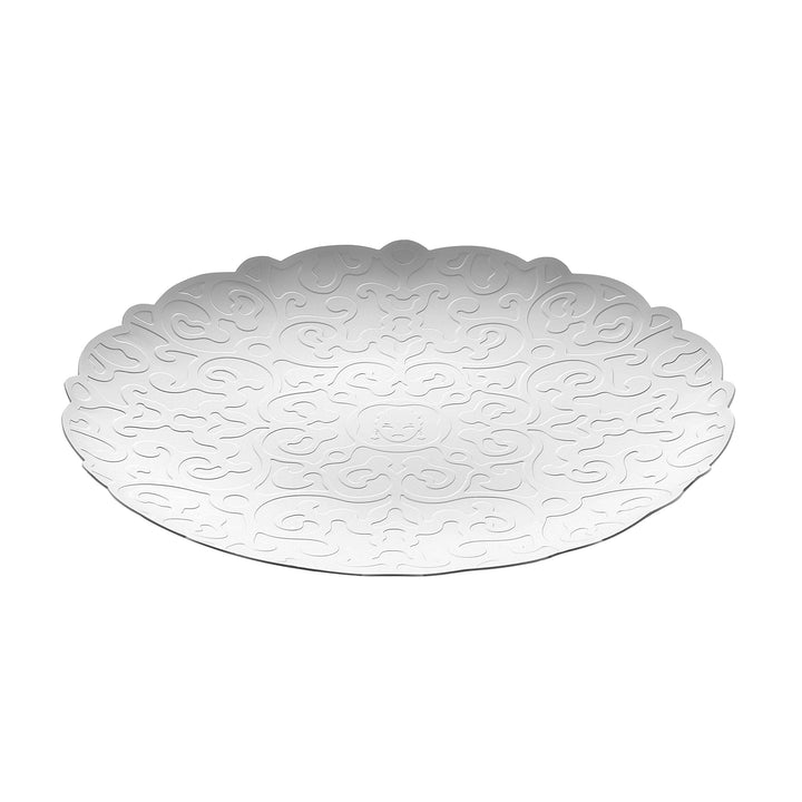 Alessi "Dressed" Tablett Rund aus Edelstahl Edelstahl 4 x 35.5 x 11.8 cm, Edelstahl 4 x 35.5 x 11.8
