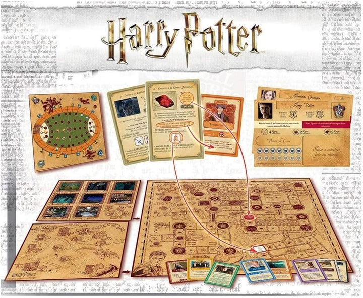 Borras - Harry Potter Brettspiel EIN Jahr in Hogwarts. 4 Verschiedene Spielmodi. Empfohlen für Fans