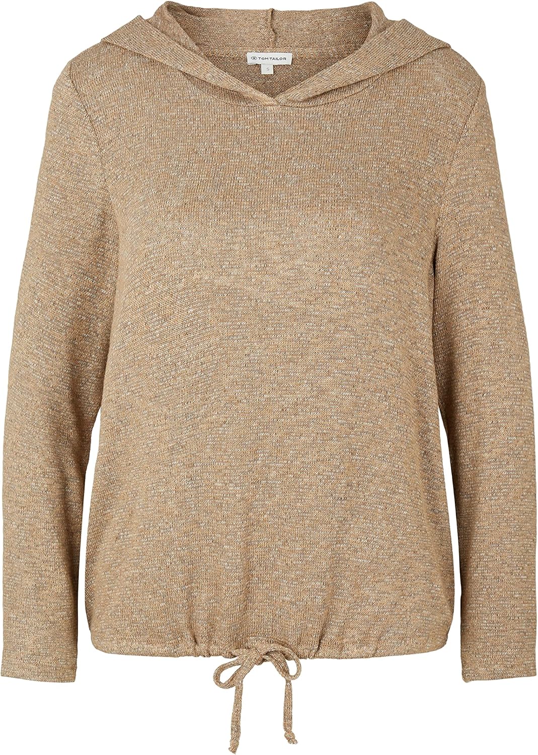 TOM TAILOR Damen Langarmshirt mit Kapuze S 30263 - Soft Light Camel Melange, S 30263 - Soft Light Ca
