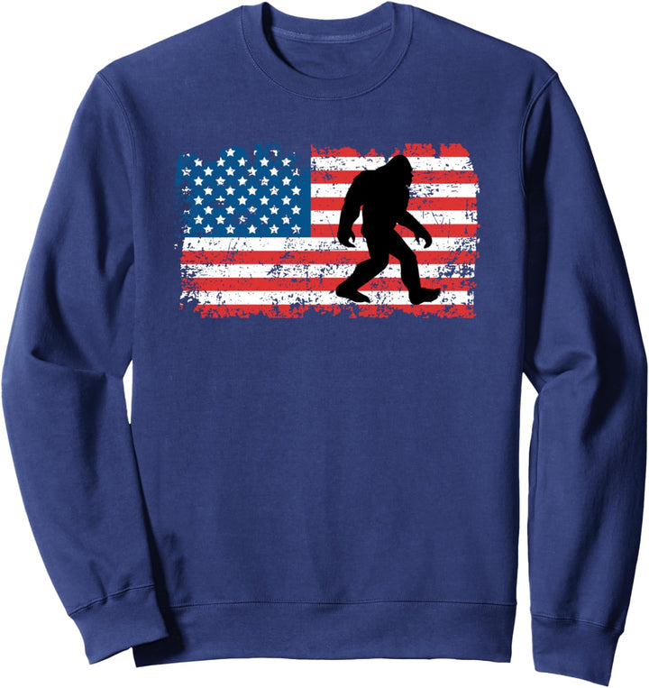 Bigfoot amerikanische Flagge 4. Juli Sasquatch Sweatshirt