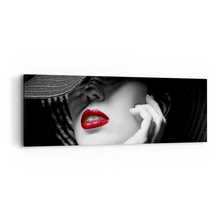 Panorama Bilder auf Leinwand Frau Gesicht Lippen Leinwandbild 90x30cm Wandbilder Dekoration Wohnzimm
