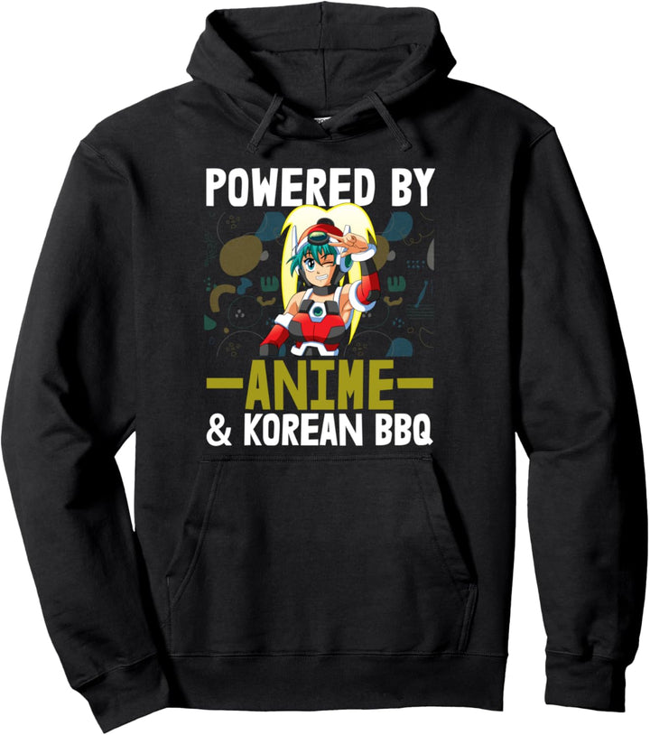 Anime &amp; koreanisches BBQ lustiges Animationsgesicht Pullover Hoodie