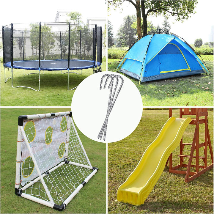 AGPTEK Bodenanker, 6er Pack 30CM J-förmige Heringe, Schwerlast Haken Bewehrungsstäbe, Verzinkter Sta