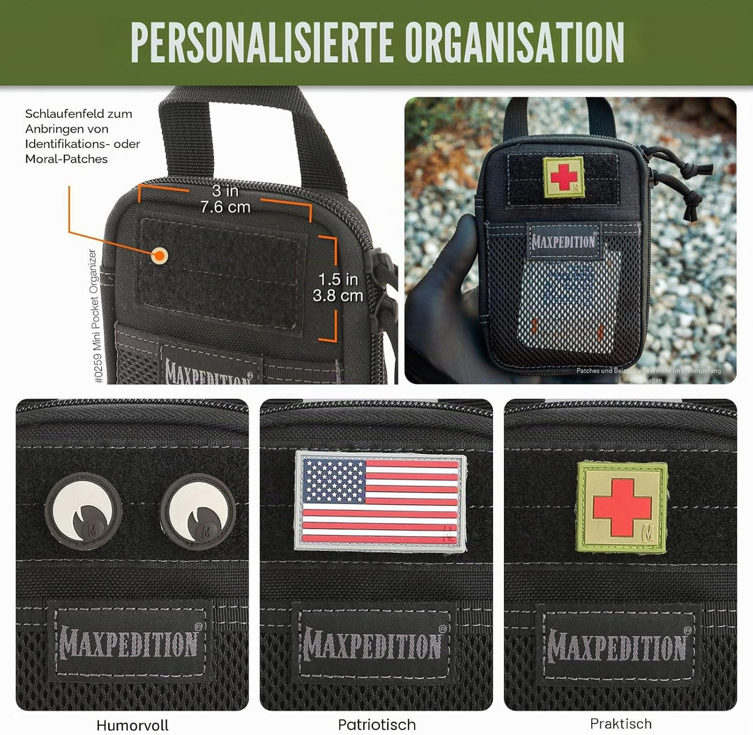 Maxpedition Mini-Taschen-Organizer Schwarz, Schwarz