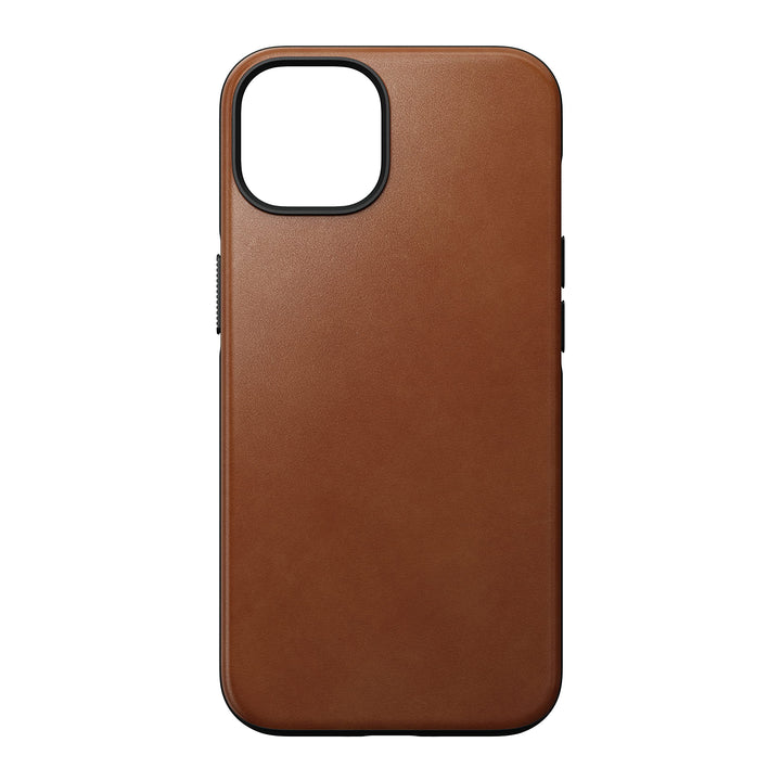 NOMAD Modern Leather Case für iPhone 14 | Schutzhülle aus Polycarbonat und hochwertigem Echtleder |