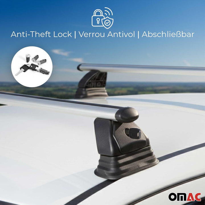 OMAC Aluminium Dachträger Querträger für Dacia Sandero II 2012-2020 – TÜV/DIN 75302:2019 – Abschlies
